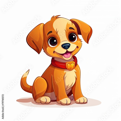 flat illustration of cute pleasant puppy