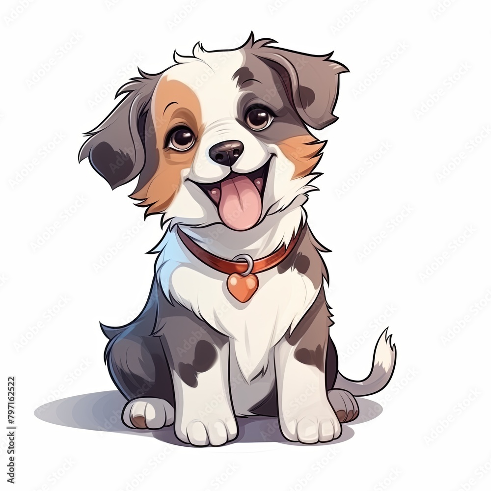 flat illustration of cute pleasant puppy