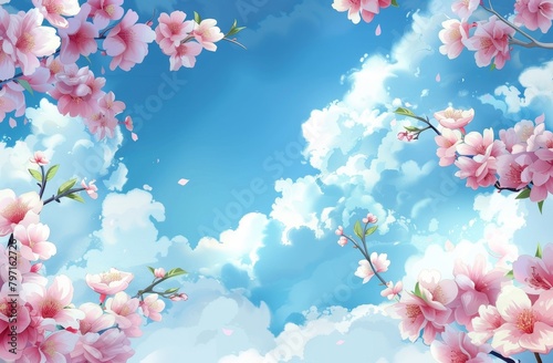 Spring Blossoms Against a Blue Sky