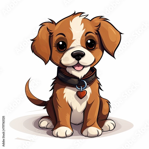 flat illustration of cute pleasant puppy