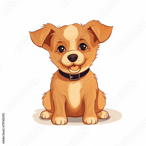 flat illustration of cute pleasant puppy