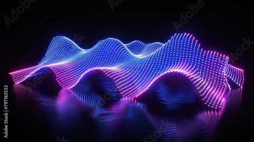 neon signal waves isolated on black background © haizah