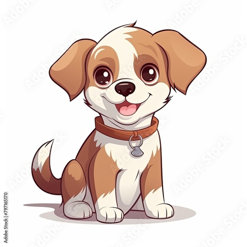 flat illustration of cute pleasant puppy