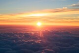 Sunset sky for background or sunrise sky and cloud at morning - generative ai