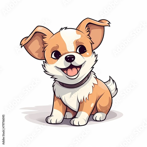 flat illustration of cute pleasant puppy