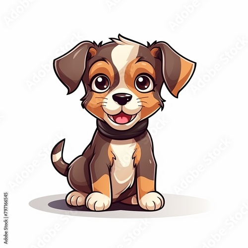 flat illustration of cute pleasant puppy