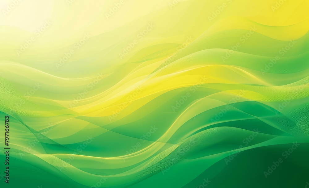Abstract Green and Yellow Wavy Background