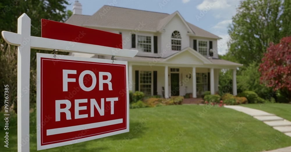 house for rent, sign on the background of the house house for rent, sign on the background of the house