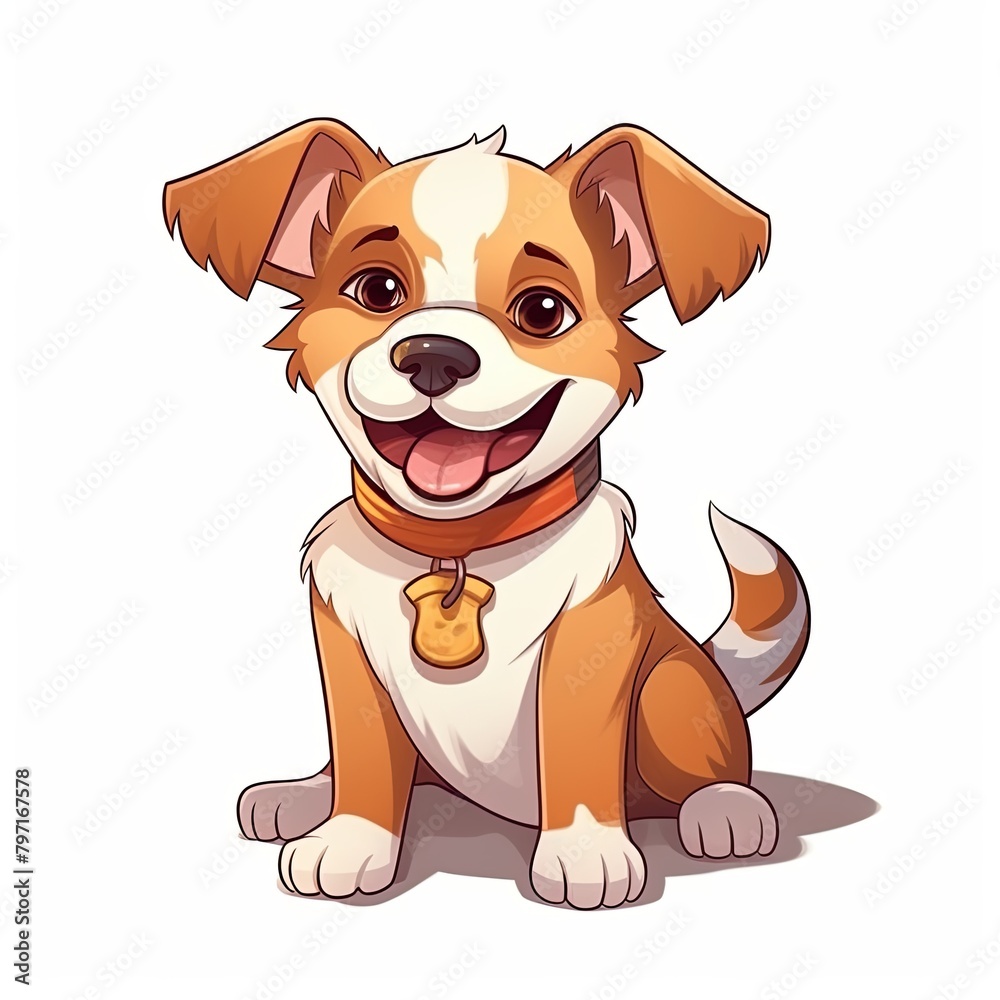flat illustration of cute pleasant puppy