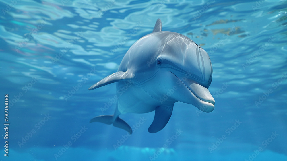 Naklejka premium lovely animated dolphin.