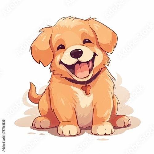 flat illustration of cute pleasant puppy