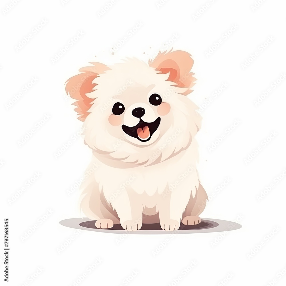 flat illustration of cute pleasant puppy flat illustration of cute pleasant puppy