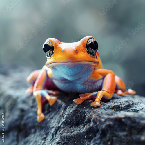 Orange and white tree frog  photo