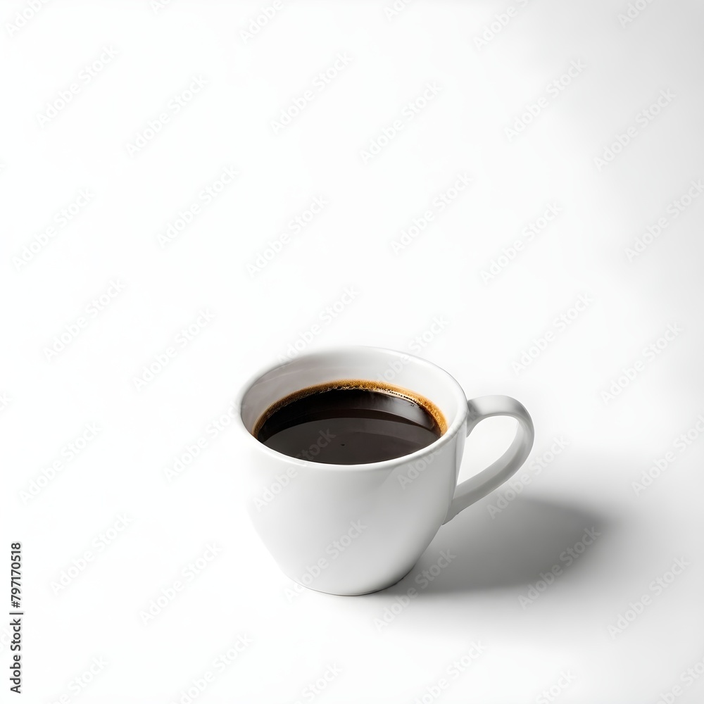 Obraz premium Black Coffee Digital Painting Isolated Cup Mug Hot Drink Illustration Background Drink Design