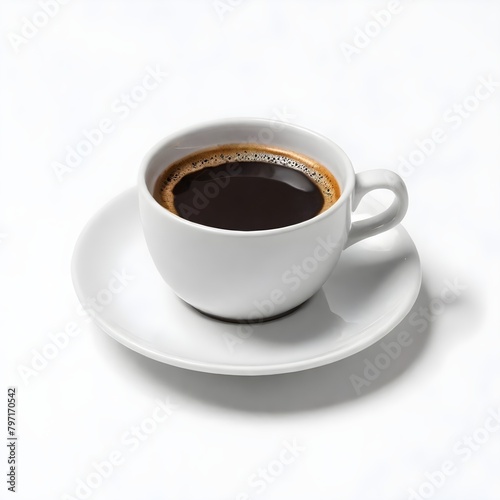 Black Coffee Digital Painting Isolated Cup Mug Hot Drink Illustration Background Drink Design