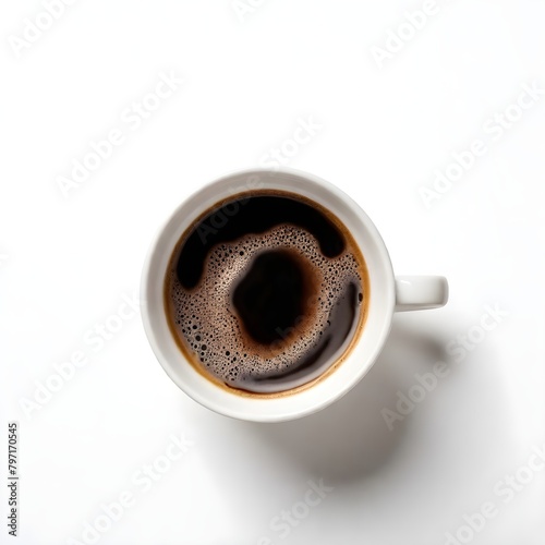 Black Coffee Digital Painting Isolated Cup Mug Hot Drink Illustration Background Drink Design