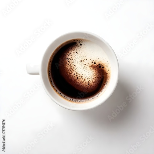 Black Coffee Digital Painting Isolated Cup Mug Hot Drink Illustration Background Drink Design