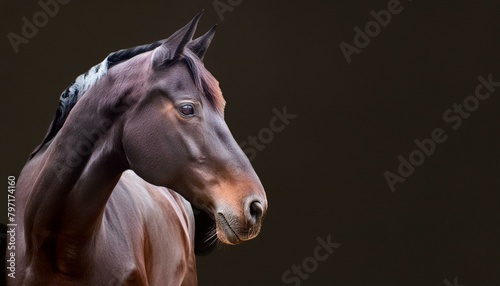 ai generative of a very skinny black horse