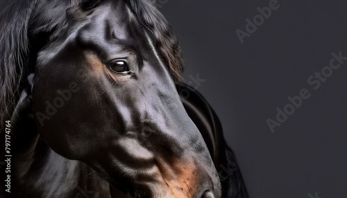 ai generative of black head of the horse