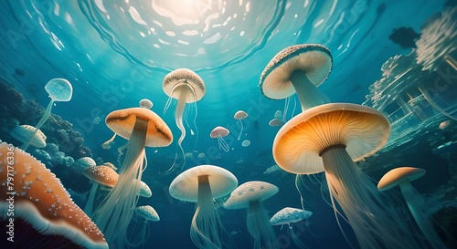 jellyfish in the sea