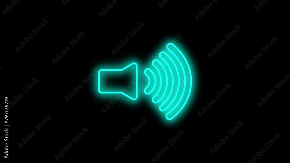 blue neon line volume sign blink animation blue neon line volume sign blink animation