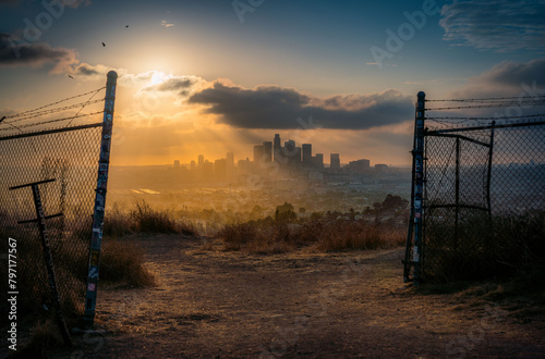 Photography Cityscape of Downtown Los Angeles, CA  from Ascot Hills Park