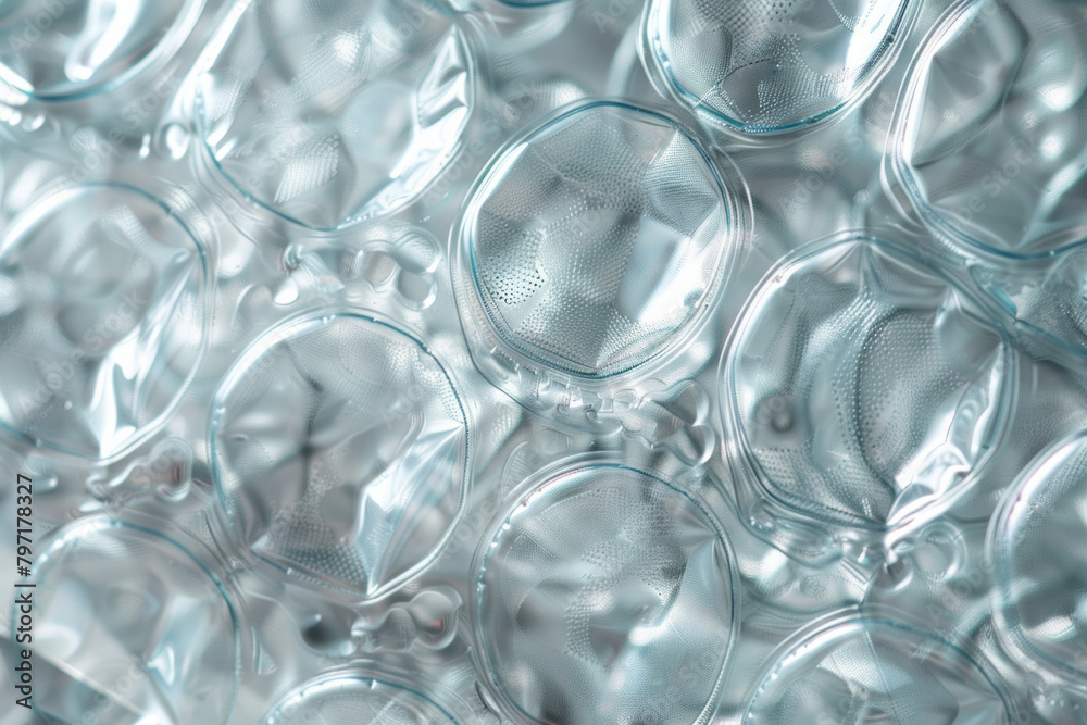 The textured surface of bubble wrap packaging, showcasing its bubbly patterns and transparent appearance. Bubble wrap textures offer a playful and tactile backdrop The textured surface of bubble wrap packaging, showcasing its bubbly patterns and transparent appearance. Bubble wrap textures offer a playful and tactile backdrop