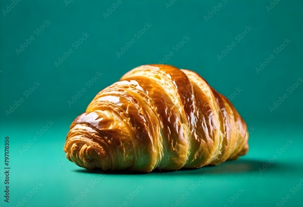 Freshly Baked Croissant Digital Painting Isolated Sweet Bakery Illustration Background Food Design - obrazy, fototapety, plakaty 