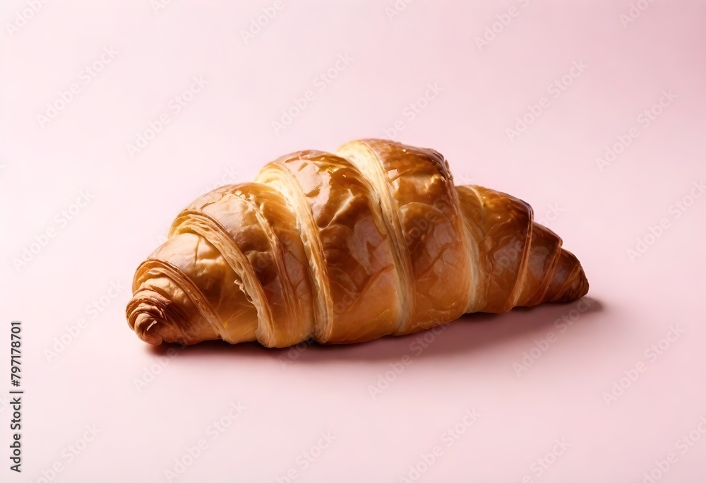 Freshly Baked Croissant Digital Painting Isolated Sweet Bakery Illustration Background Food Design