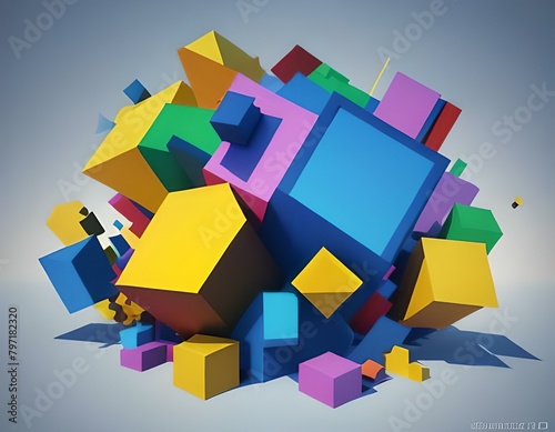 abstract geometric pattern with 3d look
