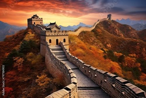 China famous landmark great wall bridge. photo