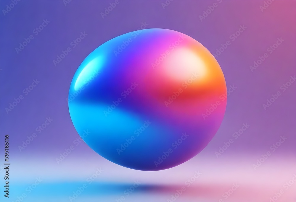Floating Blob Liquid Artwork Smooth Shiny Surface Digital Painting Colorful Background Design