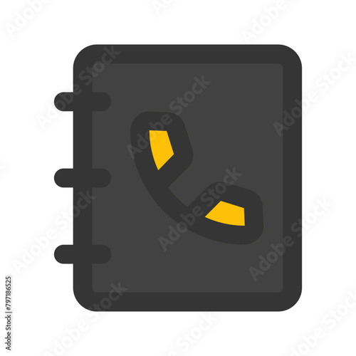 phone book line color icon