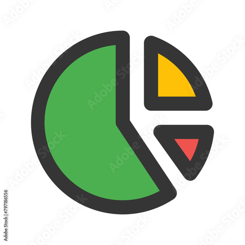 pie chart line color icon