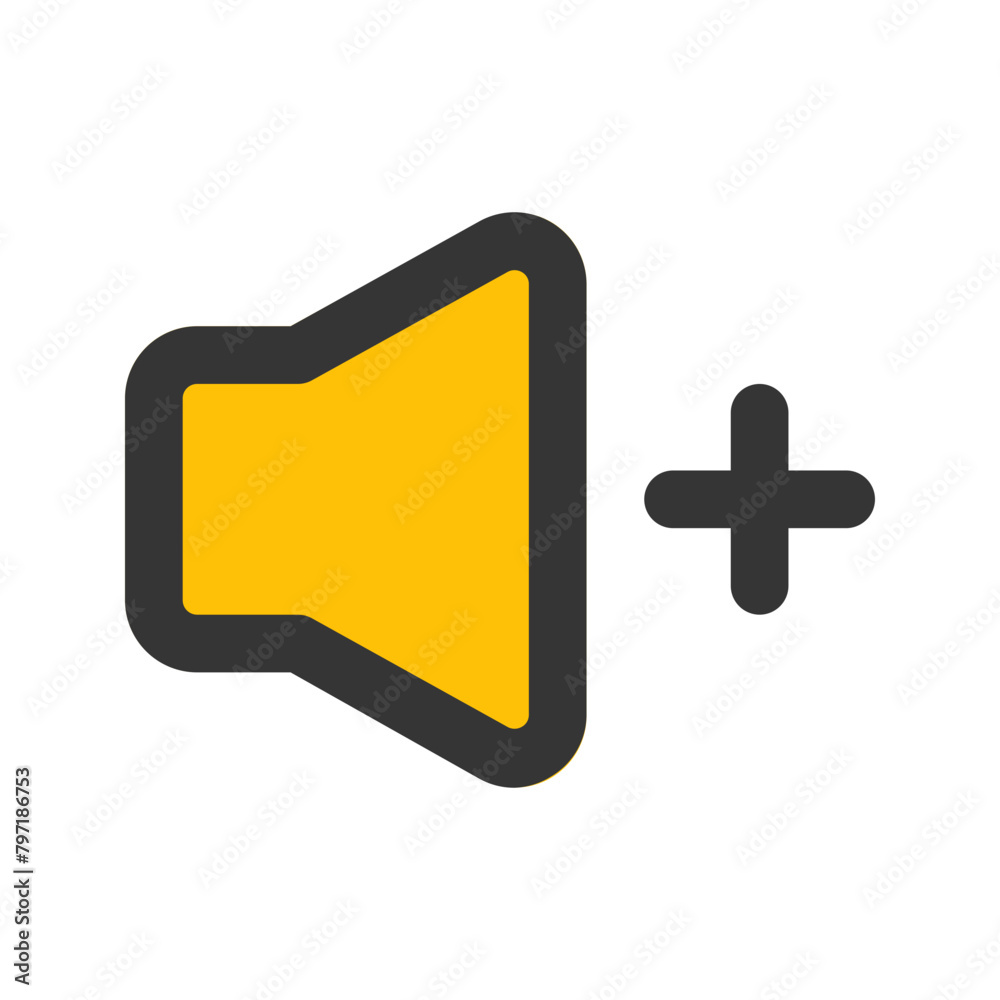 Fototapeta premium volume up line color icon