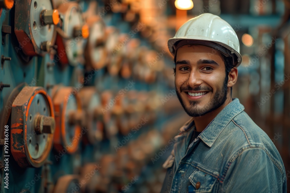 Skilled experienced engineer control room server maintenance energetic infrastructure factory controls manufacturing manager technology professional engineering safety equipment planning service