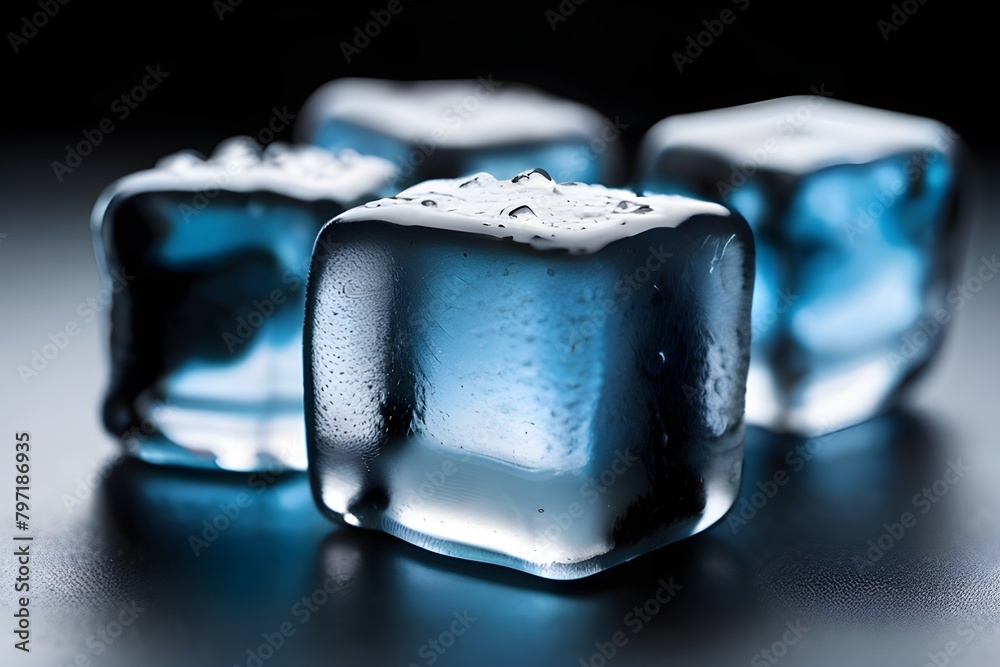 Set of ice cubes, isolated on white