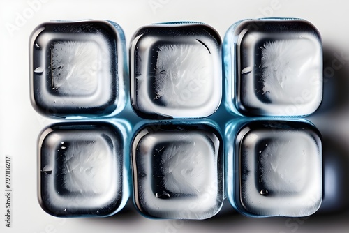 Set of ice cubes, isolated on white