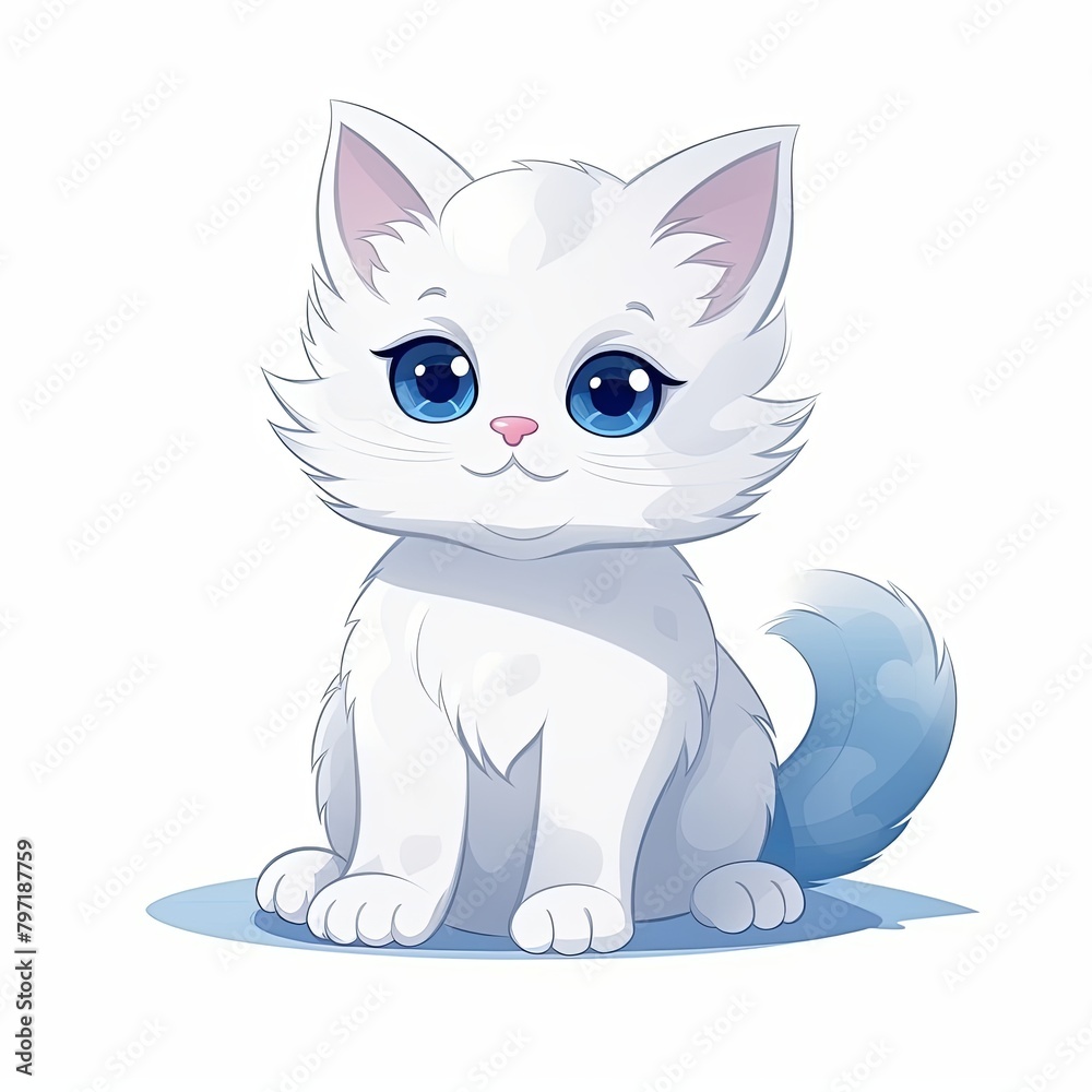flat illustration of cute pleasant cat flat illustration of cute pleasant cat