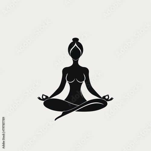 Meditation yoga in cartoon, doodle style. Image for t-shirt, web, mobile apps and ui. Isolated 2d vector illustration in logo, icon, sketch style, Eps 10. AI Generative