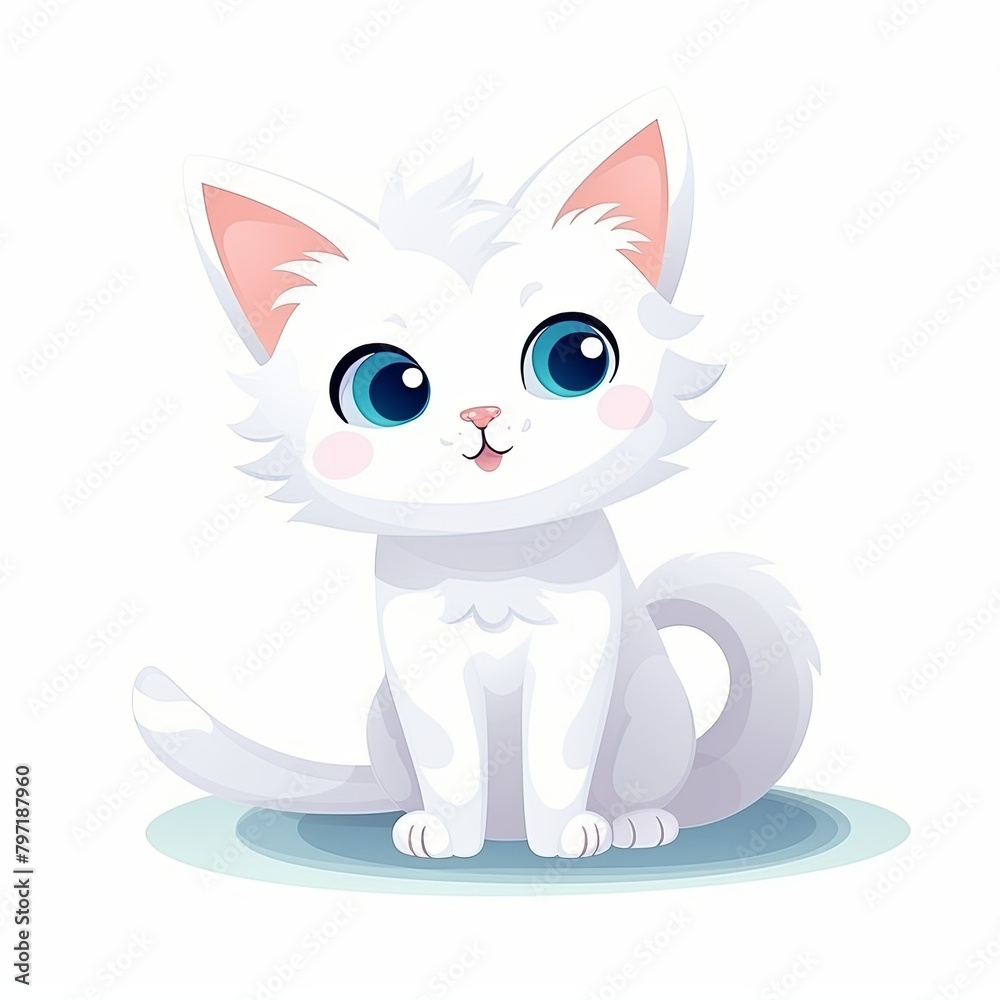flat illustration of cute pleasant cat flat illustration of cute pleasant cat