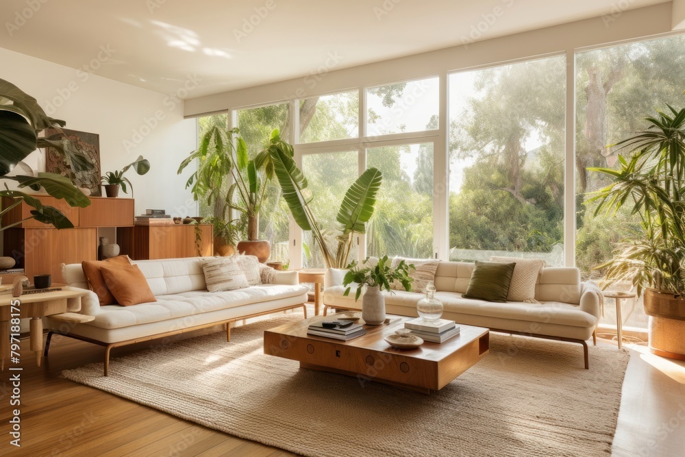 Modern midcentury living room architecture furniture building. Modern midcentury living room architecture furniture building.