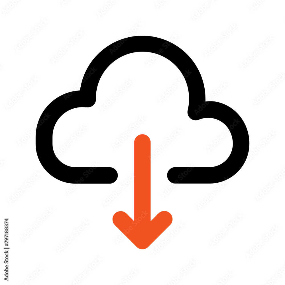 download outline color icon