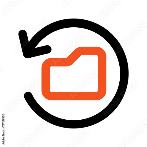 data recovery outline color icon
