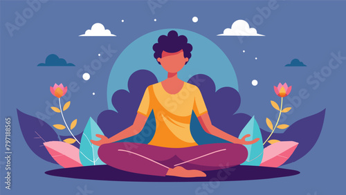 Through a guided meditation the client experiences a moment of clarity and selfawareness leading to a transformative breakthrough in their therapy. Vector illustration