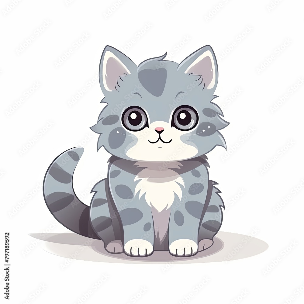 flat illustration of cute pleasant cat flat illustration of cute pleasant cat