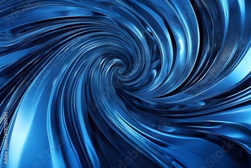 A blue spiral with a metallic sheen