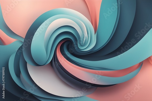 A colorful swirl of blue, pink and white