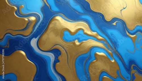 Gold and blue marble stone textured background wallpaper created with generative ai.