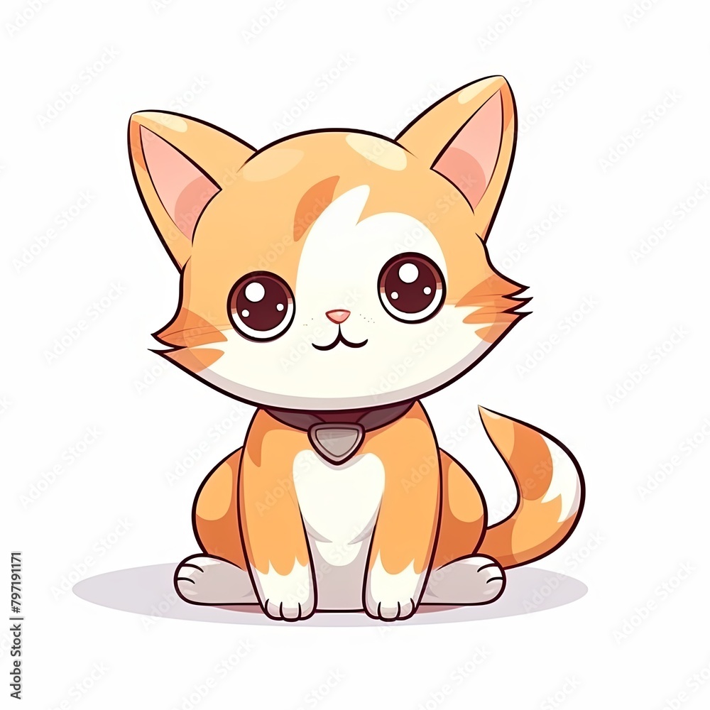 flat illustration of cute pleasant cat flat illustration of cute pleasant cat